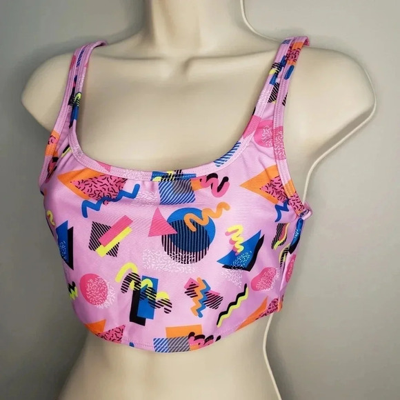 2/$25-Skinny Dip S Bikini-Barbie Retro 90s  Print Pink Abstract Size Small NWOT - Picture 6 of 14